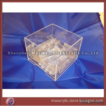 Clear Stable Cubical Acrylic/Perspex Suggestion/Donation/Ballot Box